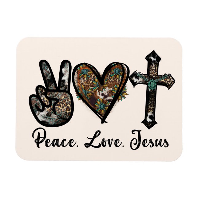 Frieden, Liebe, Jesus Magnet (Horizontal)