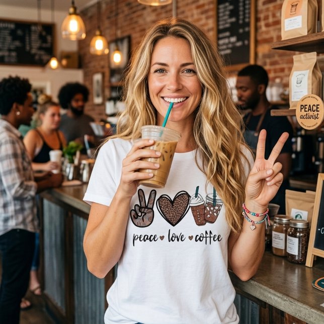 Frieden. Liebe. Kaffee.  T-Shirt (Von Creator hochgeladen)