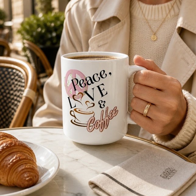 "Frieden, Liebe & Kaffee" Tasse (Von Creator hochgeladen)