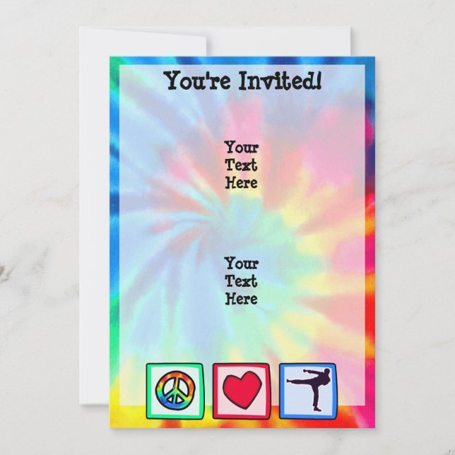 Frieden, Liebe, Kampfkunst Einladung (Vorderseite)