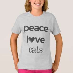 Frieden Liebe Katzen Stylische Katzenliebhaber M T-Shirt