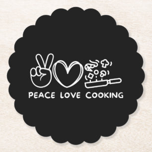Frieden, Liebe Kochen Retro-Kochliebhaber Chef Ess Untersetzer