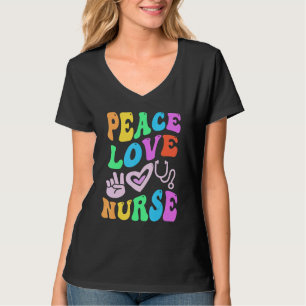 FRIEDEN LIEBE KRANKENSCHWESTER Retro Wellness Groo T-Shirt