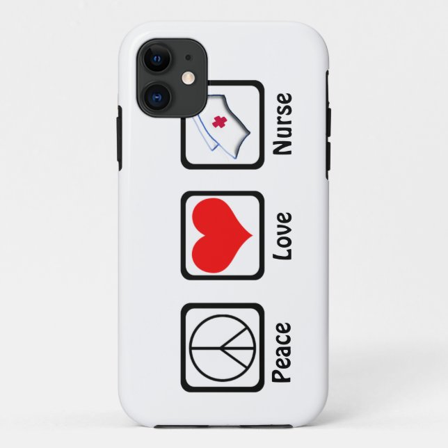 Frieden, Liebe, Krankenschwester-Symbole Case-Mate iPhone Hülle (Rückseite)