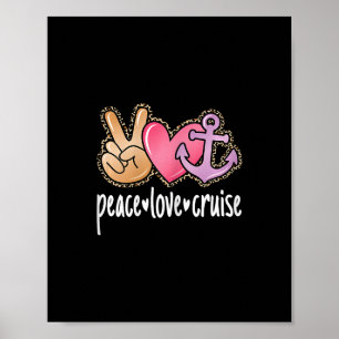 Frieden Liebe Kreuzfahrt Cute Seereise Frauen Mädc Poster