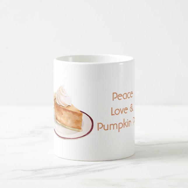 Frieden Liebe & Kürbiskuchen Kaffeetasse (Mittel)