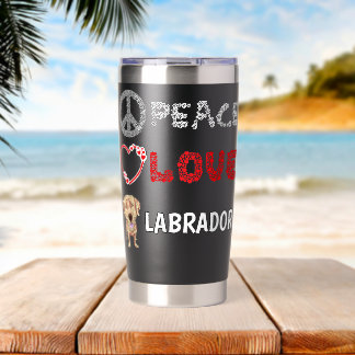 Frieden Liebe Labradors Gelber Lab Geschenk Labrad Thermobecher