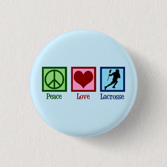 Frieden Liebe Lacrosse Button (Vorderseite)