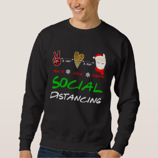 Frieden Liebe Lama In Maske Frohe Weihnachten 6 Fu Sweatshirt