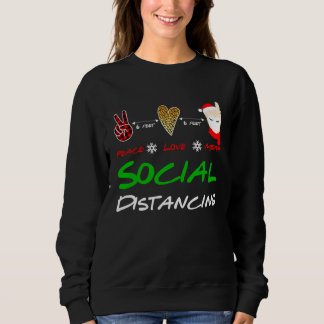 Frieden Liebe Lama In Maske Frohe Weihnachten 6 Fu Sweatshirt