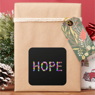 Frieden & Liebe Laptop Geschenke Positive Botsch Quadratischer Aufkleber
