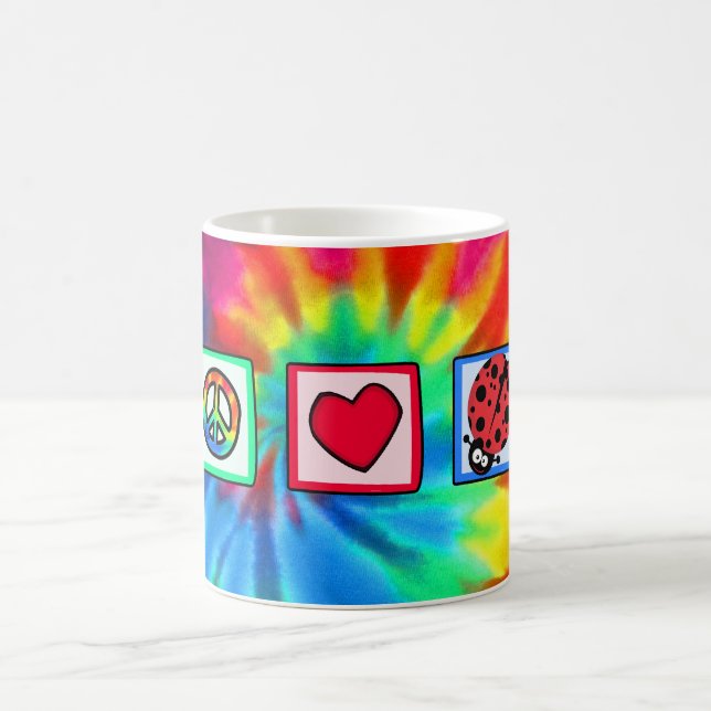 Frieden, Liebe, Marienkäfer Tasse (Mittel)