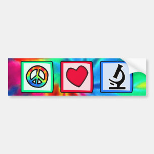 Frieden, Liebe, Mikroskope Autoaufkleber