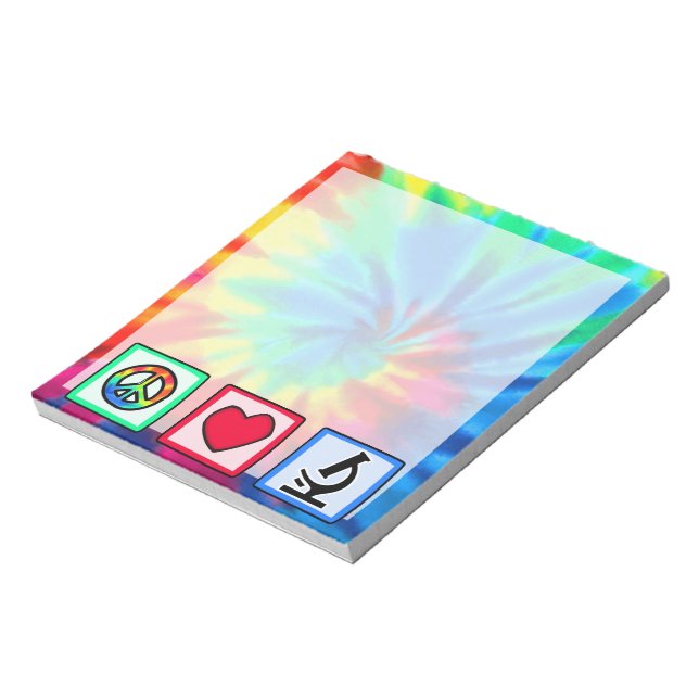 Frieden, Liebe, Mikroskope Notizblock (Rotiert)