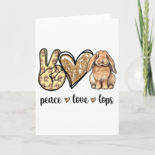 Frieden Liebe Mini Holland Lop Hase Kaninchenliebh Karte