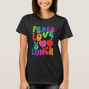 FRIEDEN LIEBE MITTAGSFRAU Cafeteria Retro Groovy T-Shirt