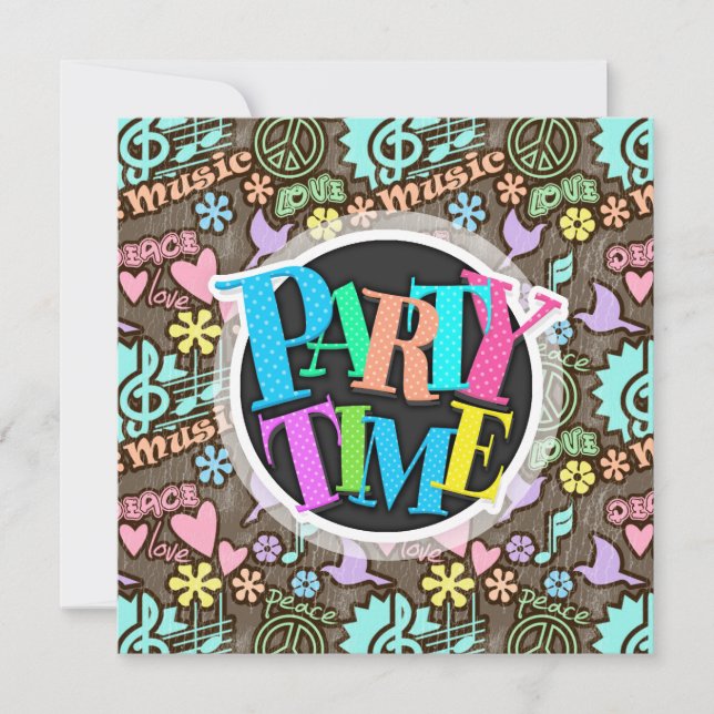 Frieden, Liebe, Musik Einladung (Vorderseite)