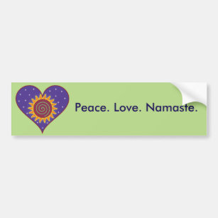 Frieden. Liebe. Namaste. Autoaufkleber
