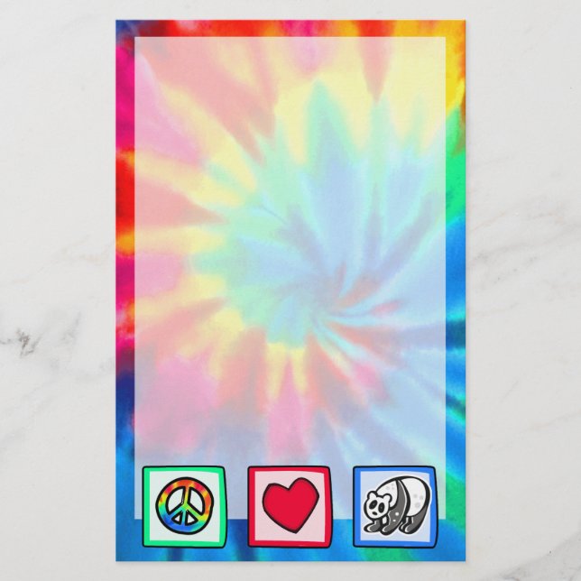 Frieden, Liebe, Pandas Briefpapier (Vorderseite)