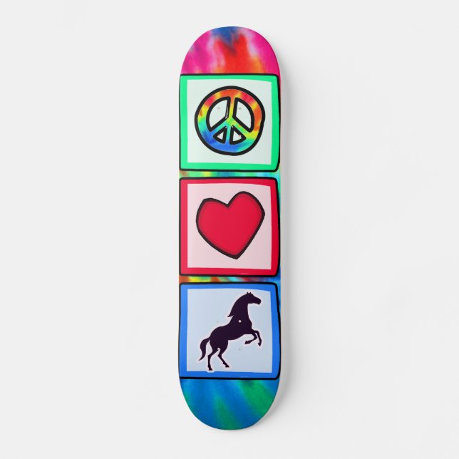 Frieden, Liebe, Pferde Skateboard (Vorderseite)