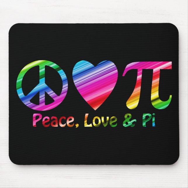 Frieden, Liebe, Pi Rainbow Mousepad (Vorne)