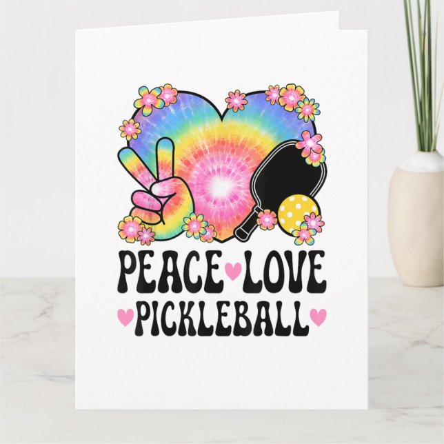 Frieden Liebe Pickleball Dankeskarte (Vorderseite)