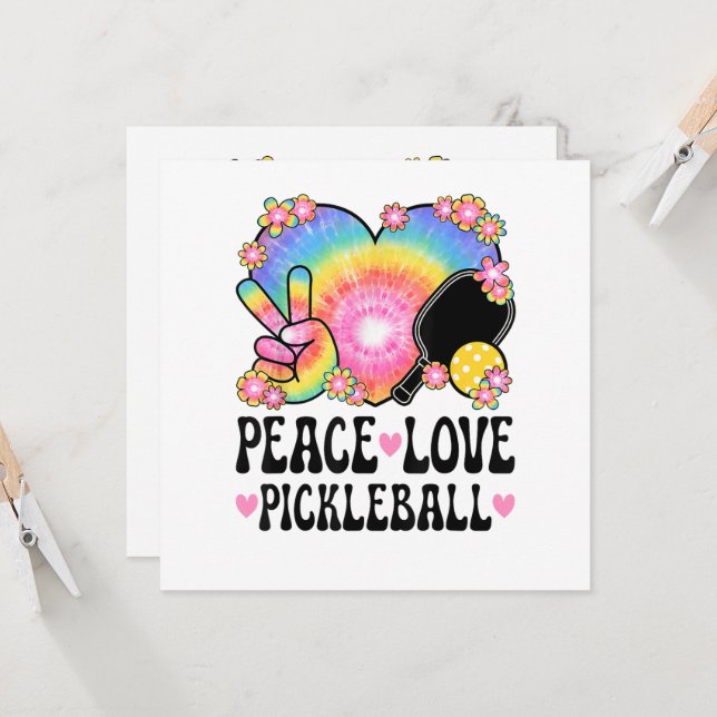 Frieden Liebe Pickleball Einladung (Vorderseite/Rückseite Beispiel)