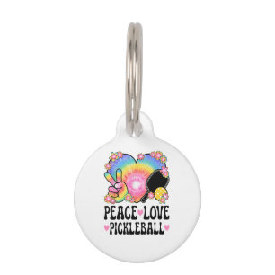 Frieden Liebe Pickleball Haustiermarke