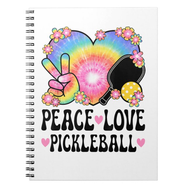 Frieden Liebe Pickleball Notizblock (Vorderseite)