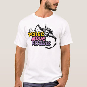 Frieden Liebe Pitbull, Anti-Hundegesetzgebung T-Shirt