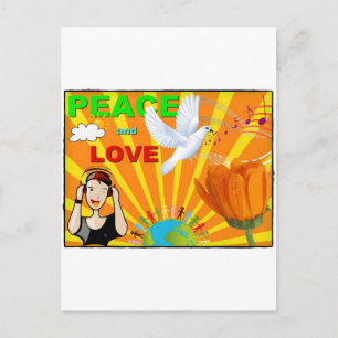 Frieden & Liebe Postkarte