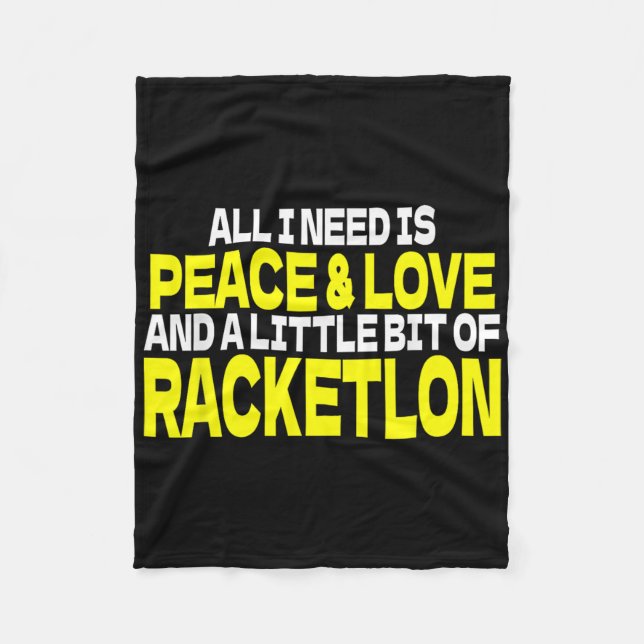 Frieden Liebe Racketlon Sprüche-Design Racketlon-S Fleecedecke (Vorderseite)