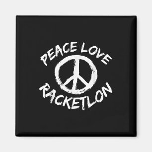 Frieden Liebe Racketlon Sprüche-Design Racketlon-S Magnet