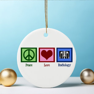 Frieden Liebe Radiologie Süßer Radiologe Weihnacht Keramik Ornament
