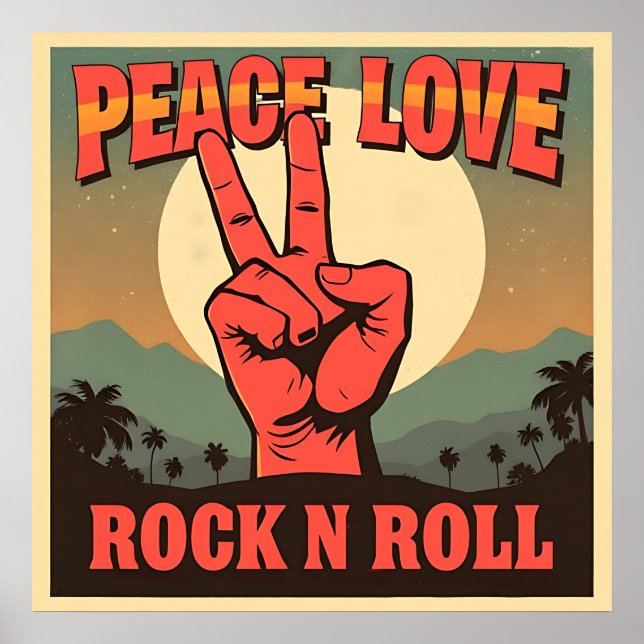 Frieden, Liebe, Rock'n'Roll Poster (Vorne)