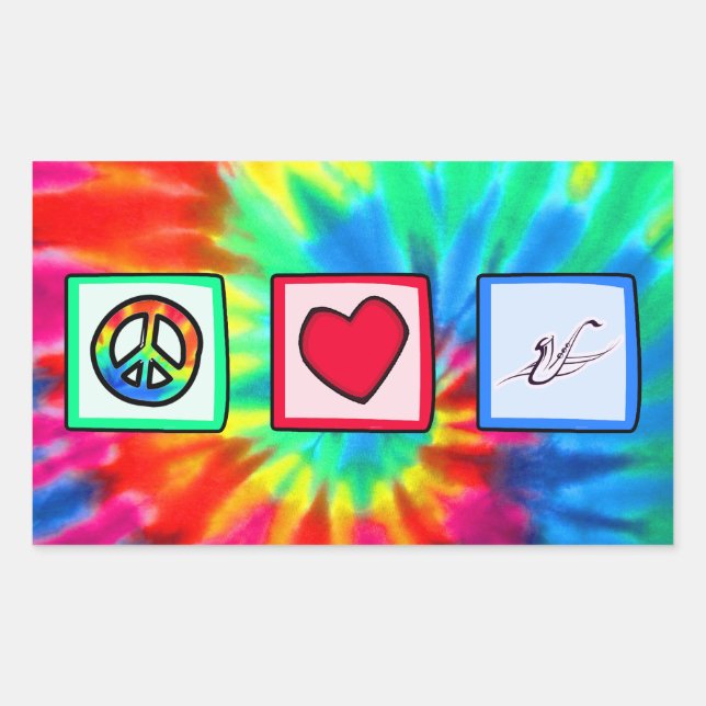 Frieden, Liebe, Saxophone Rechteckiger Aufkleber (Vorderseite)