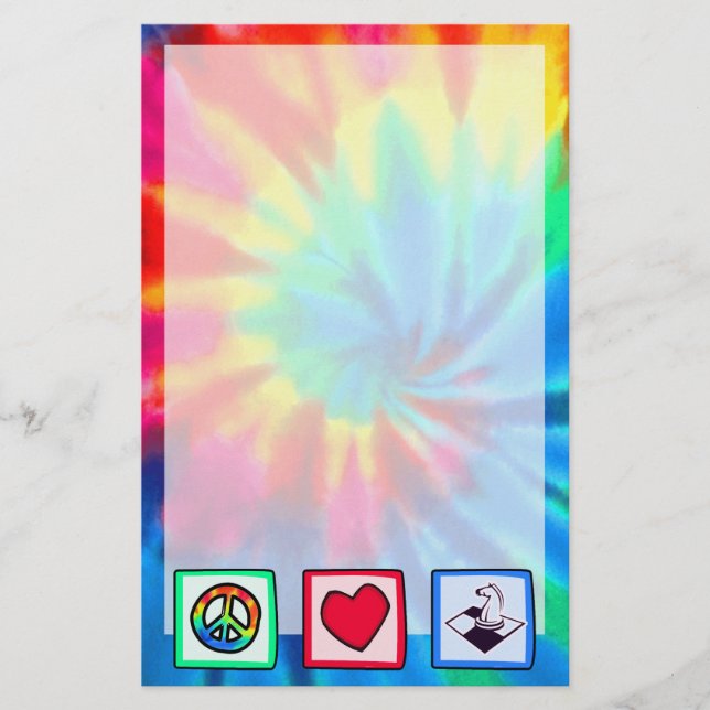 Frieden, Liebe, Schach Briefpapier (Vorderseite)