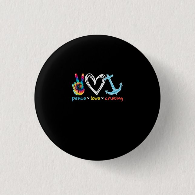 Frieden Liebe Schifffahrt Floating Ocean Gefärbte  Button (Vorderseite)
