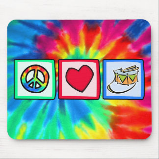 Frieden, Liebe, Schlinge-Trommel Mousepad