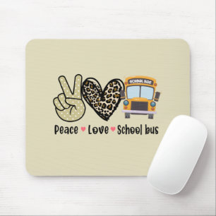 Frieden, Liebe, Schulbus Mousepad
