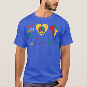 Frieden, Liebe, Schwarzgeschichte Monat Schwarzer T-Shirt
