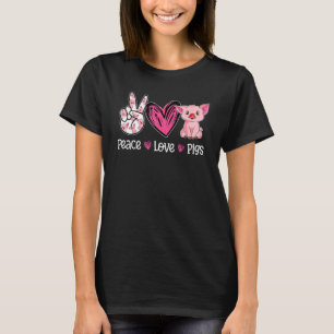 Frieden Liebe Schweine Niedliche Schweinchen Mutt T-Shirt