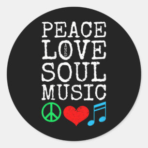 Frieden Liebe Seele Musik Musiker Vintage 70er Runder Aufkleber