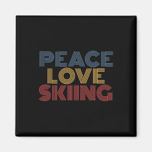 Frieden Liebe Skifahren Magnet