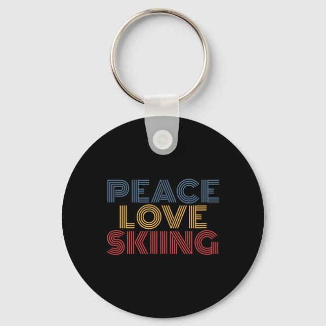 Frieden Liebe Skifahren  Schlüsselanhänger (Vorderseite)
