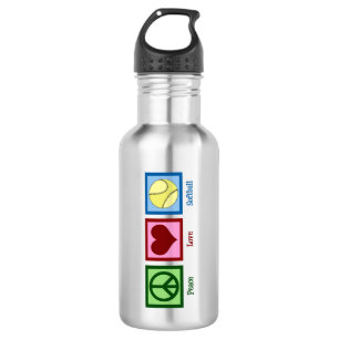 Frieden Liebe Softball Edelstahlflasche