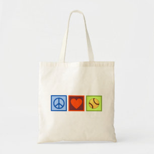 Frieden Liebe Softball Mama Papa Oma Weihnachten Tragetasche