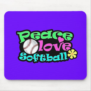 Frieden, Liebe, Softball Mousepad