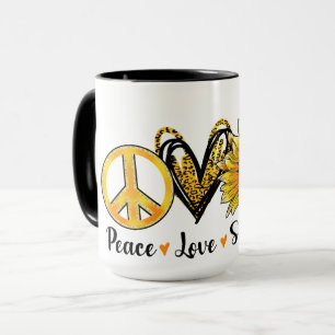 "Frieden, Liebe, Sonnenblume" Kaffee Tasse