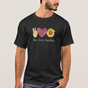 Frieden Liebe Sonnenschein Sonnenblume Gartengesta T-Shirt